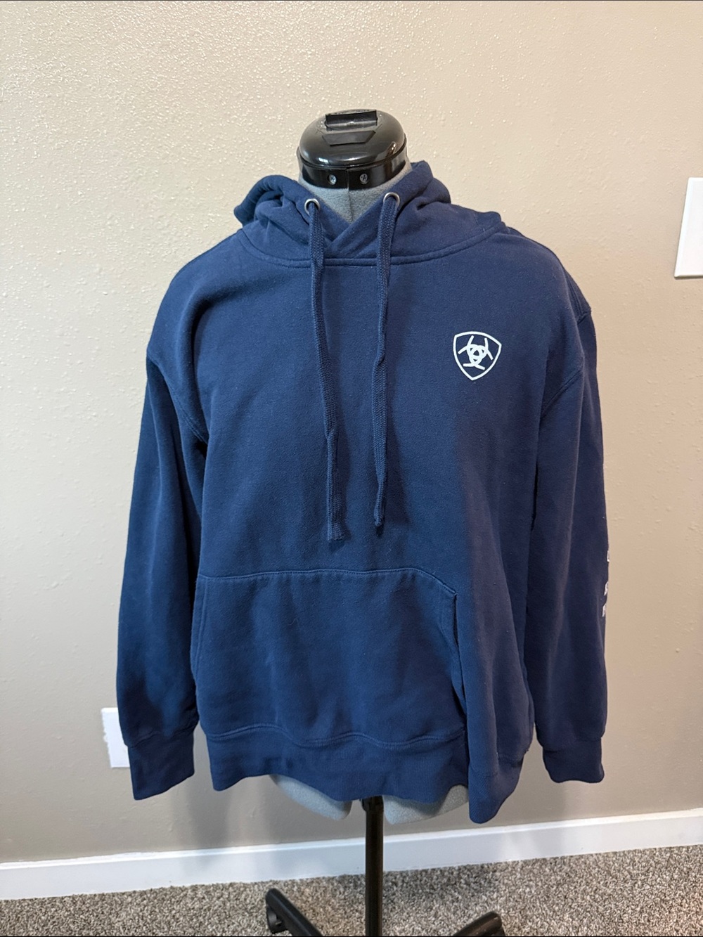 Ariat Navy Pullover Hoodie with Shield Logo